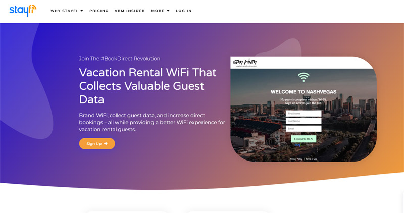 StayFi website and Wi-Fi platform